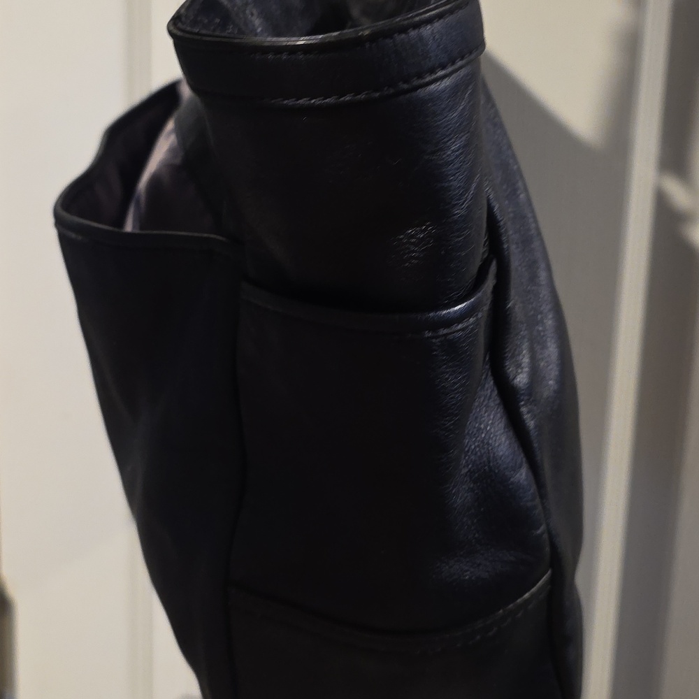 Coach Gallery East West Leather Tote Bag In Metallic Blue. - Picture 5 of 8